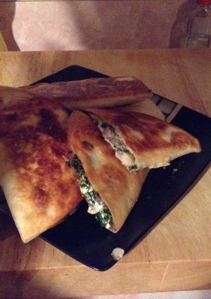 A picture of Spinach Chicken Mushroom Quesadillas.