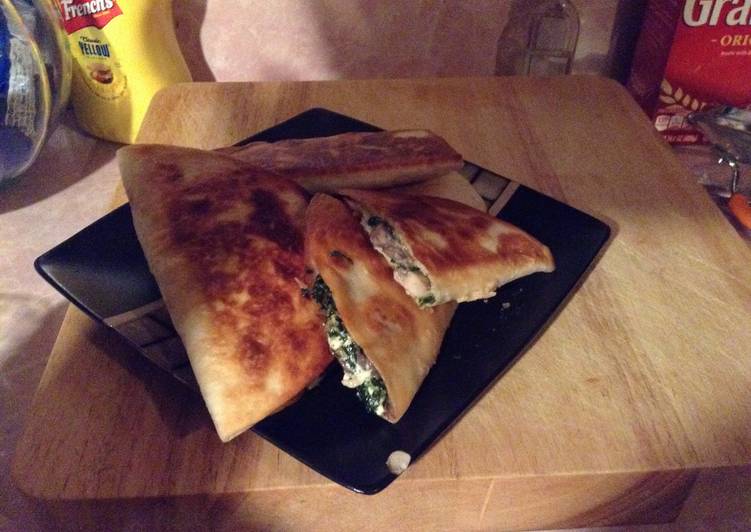 Recipe of Super Quick Homemade Spinach Chicken Mushroom Quesadillas