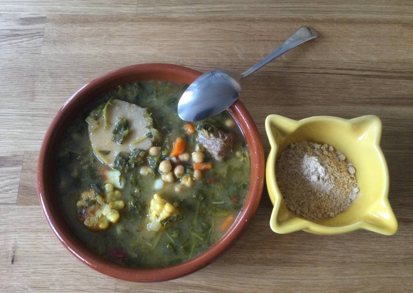 Potaje canario de berros (a mi manera) en olla rápida