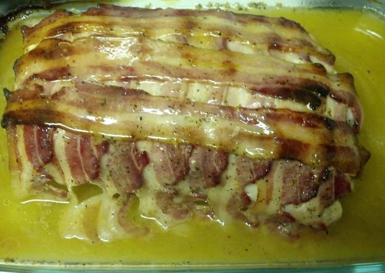 Bacon wrapped lemon pepper pork loin