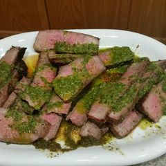 A picture of Steak Gaucho-Style with Argentinian Chimichurri Sauce.