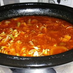 A picture of Fajita Sunrise Soup.