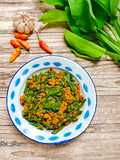 Tumis Genjer Oncom Bumbu Kencur