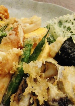 A picture of Tempura Batter - Crunchy and Crispy Even Cold.