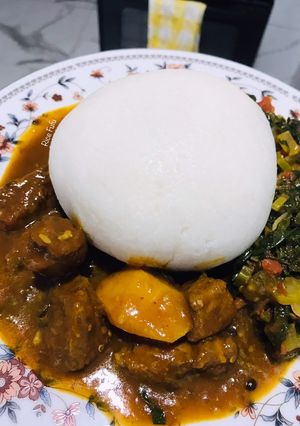 A picture of Rice Fufu.