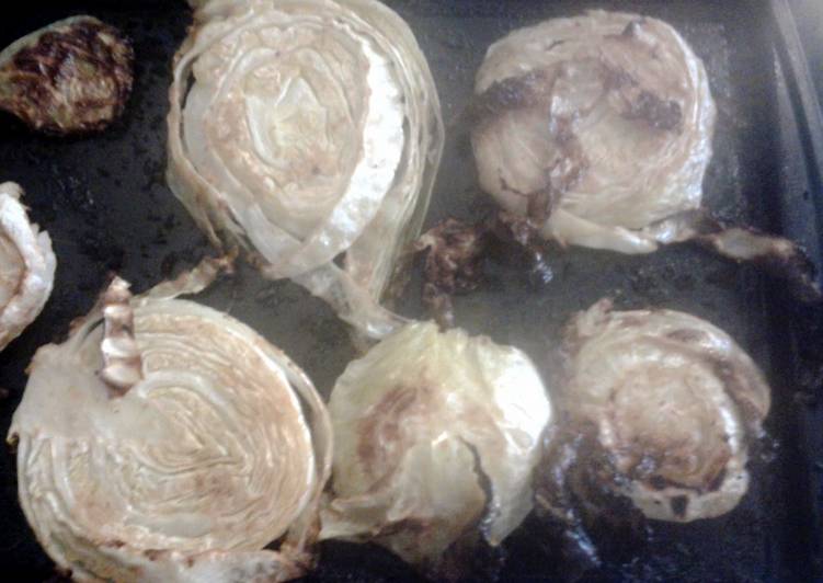 Step-by-Step Guide to Prepare Homemade roasted garlic cabbage steaks