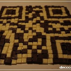 A picture of QR Code in Chocolate Squares.