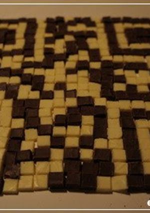 A picture of QR Code in Chocolate Squares.