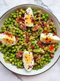 Guisantes con jamón. Fácil, rápido y muy nutritivo