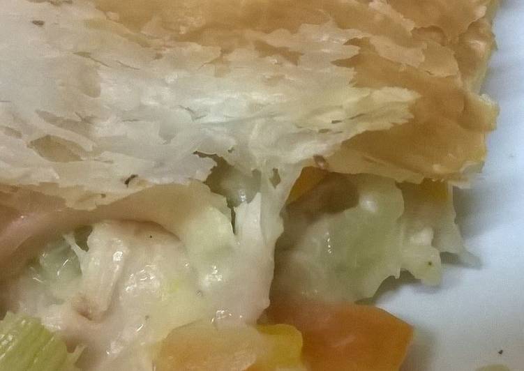 Step-by-Step Guide to Make Any-night-of-the-week Cheesy chicken veggie pie