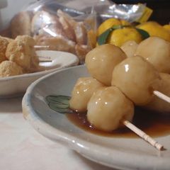 A picture of Make Mitarashi Dango Dumplings with Mashed Leftover Rice.