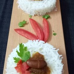 A picture of Presentation of Rajma Chawal.
