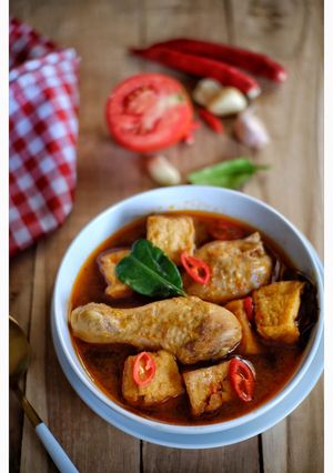 Foto resep Semur ayam tahu pedas
