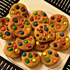 A picture of Easy M&M Peanut Butter Cookies.