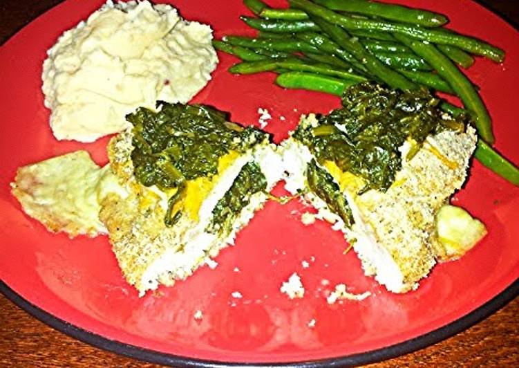 Recipe of Ultimate DJ one&#39;s mozzarella spinach stuffed chicken breast