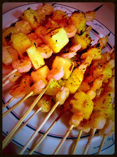 A picture of Lemony Garlic Shrimp & Pineapple Kabobs.