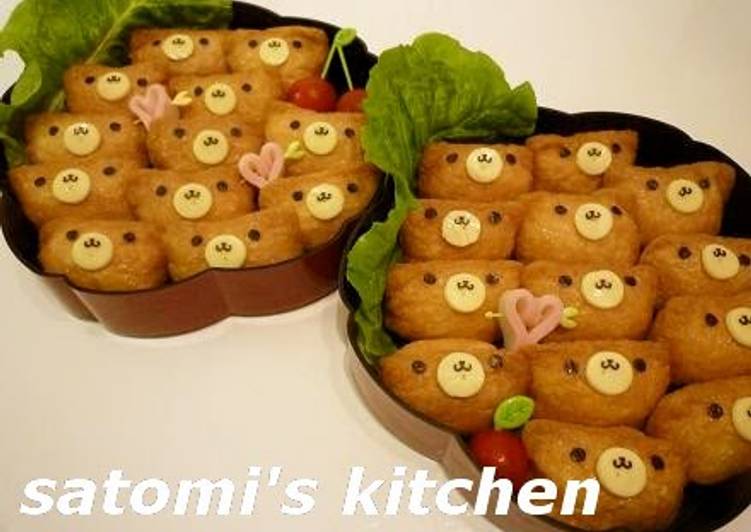 Steps to Prepare Homemade Bear Shaped Inari Sushi