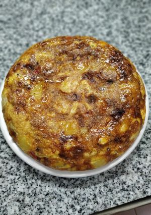 Una foto de Tortilla de papa y zapallo anco