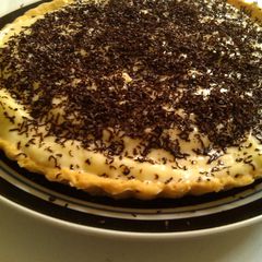 Cream pie with grated chocolate A picture of Cream pie with grated chocolate.