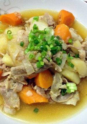 A picture of Japanese Style Potato and Pork Stew.