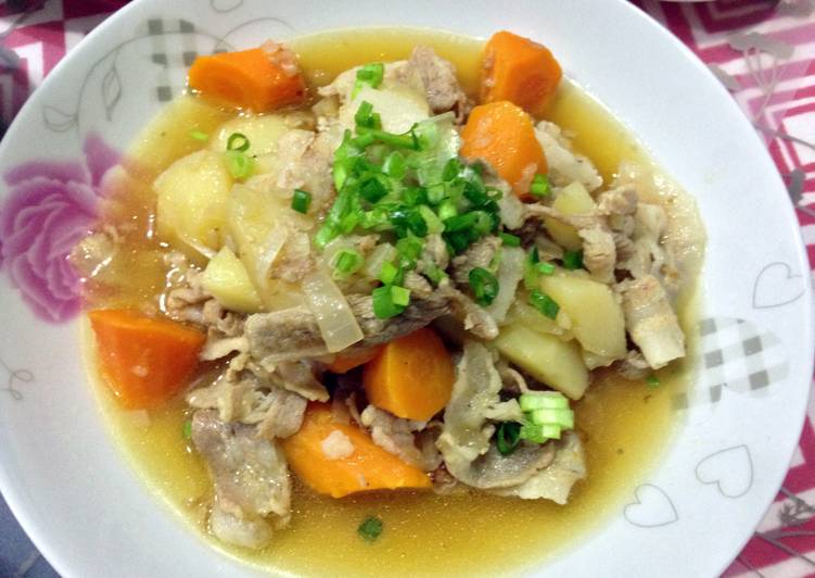 Step-by-Step Guide to Prepare Quick Japanese Style Potato and Pork Stew