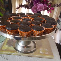 A picture of Chocolate and Banana cupcakes (Eggless).