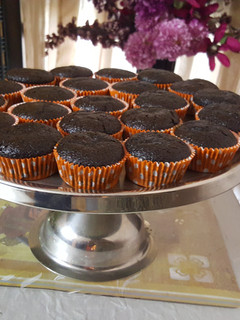 A picture of Chocolate and Banana cupcakes (Eggless).