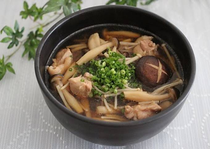 Mushrooms and Chicken Soba Noodles Recipe