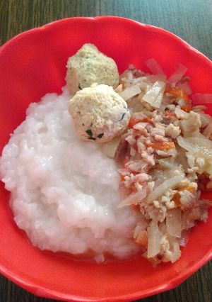 Foto resep Mpasi 9m+ (Nasi lembek + Tumis ayam labu Siam &bola tempe)
