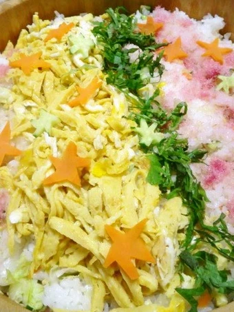 Recipe Tanabata The Milky Way Salad Chirashi Zushi the Delicious Appealing