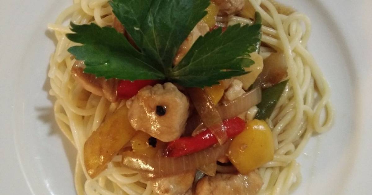 259 resep  spageti ayam lada  hitam  enak dan sederhana Cookpad