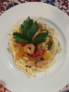 Foto resep Spaghetti Ayam Lada Hitam