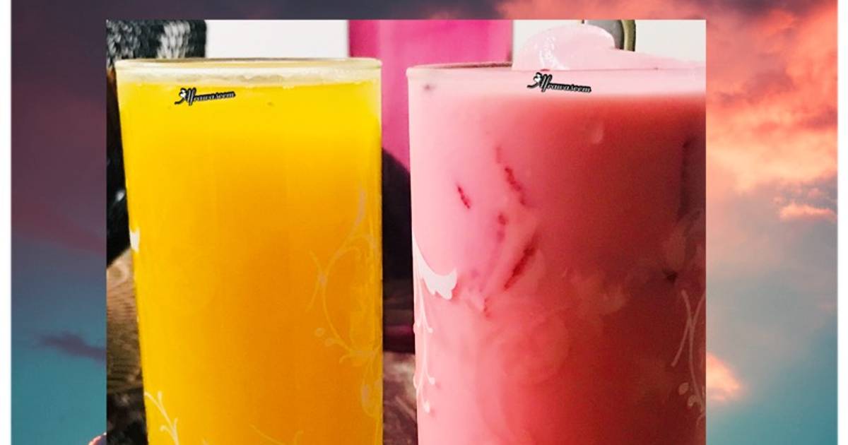 Roohafza milk & fresh orange juice Recipe by DROOLSOME MORSEL BY AFREEN