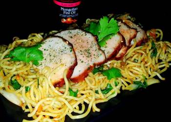 How to Cook Delicious Mikes Garlic Pork  Mongolian Fire Noodles