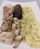Pollo con boletus deshidratados y champi