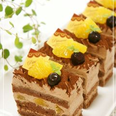 A picture of Orange Chocolate Mont Blanc Shortcake.