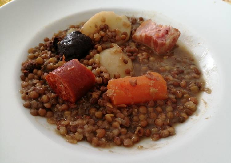 Steps to Cook Perfect Lentils with chorizo