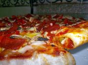A picture of cheddar cheese pizza