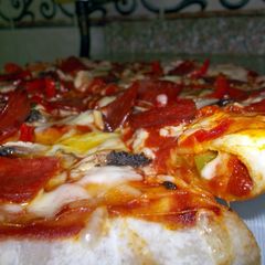 A picture of Spicy Pepperoni Stuffed Crust Pizza.