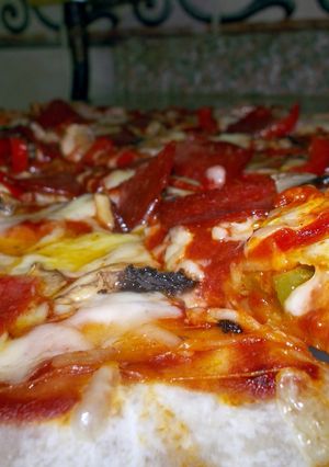 A picture of Spicy Pepperoni Stuffed Crust Pizza.