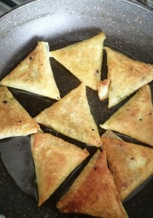 صورة لوصفة سمبوسة بخبز الشراك
