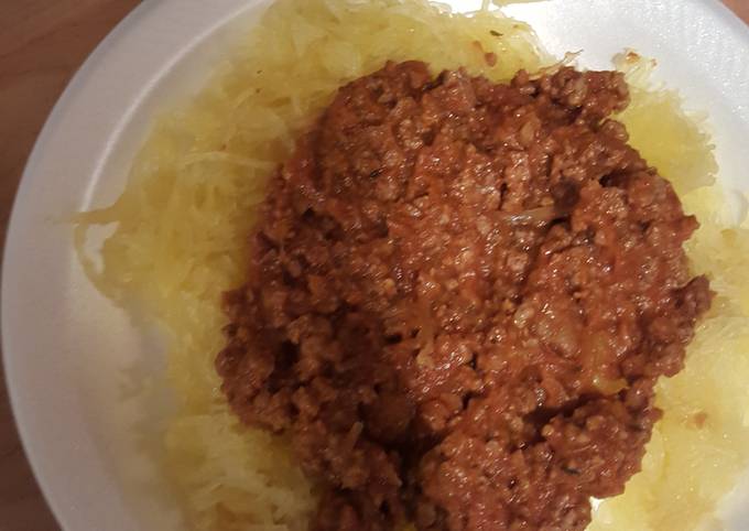 Easiest Way to Cook Appetizing Spaghetti made with spaghetti squash
