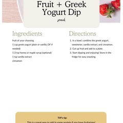 Fruit + Greek Yogurt Dip A picture of Fruit + Greek Yogurt Dip.