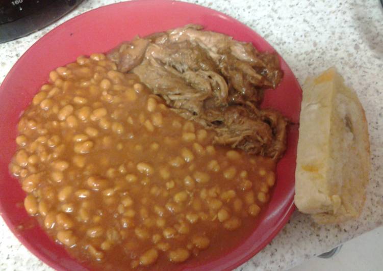 Steps to Prepare Perfect A simple way to make pulled pork and BBQ Beans