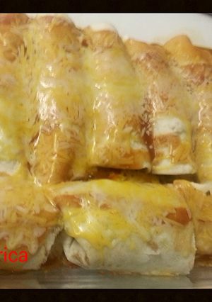 A picture of Beef enchiladas.