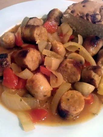 Easy Way Prepare Recipe Vickys Cuban-Style Sausage Casserole, GF DF EF SF NF that is Delicious, Really Delicious}