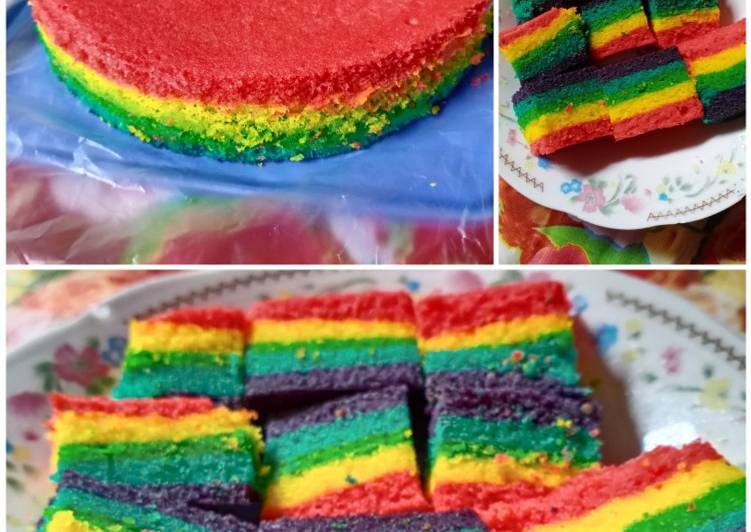 Resep Rainbow cake kukus, Enak