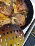 Pan fried sea bass