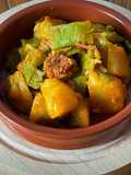 Guiso de papas con judías y chorizo