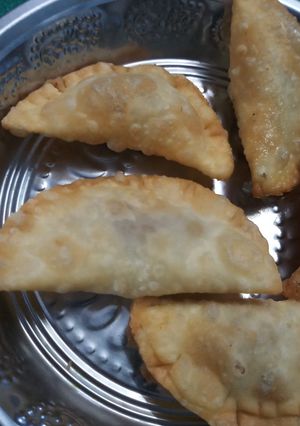 A picture of Chandrakala sweet- Diwali special.